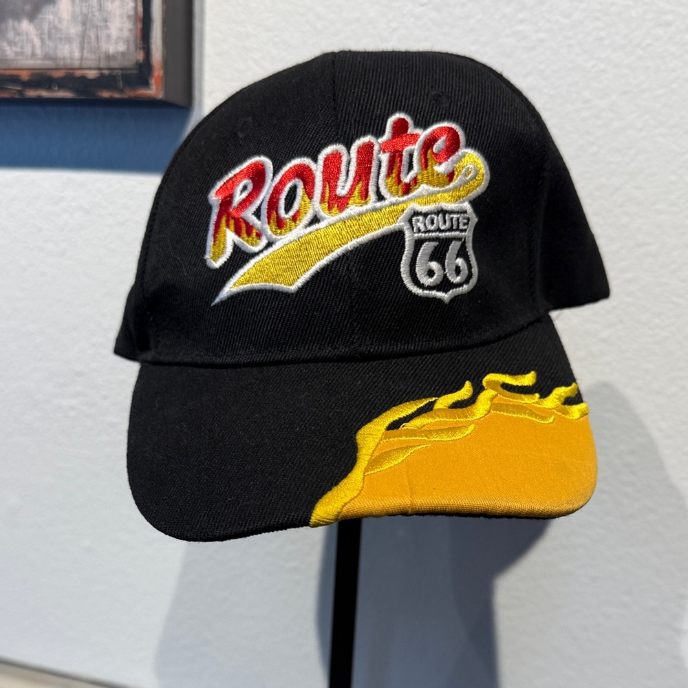 Route 66 Black Cap with White Embroidery